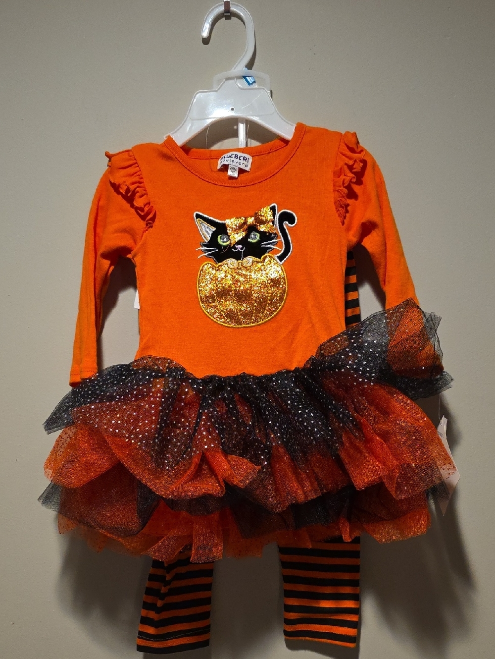 Blueberi Boulevard Orange and Black Cat Tutu Costume